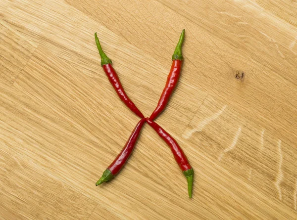 Lettere Alimentari Base Peperoncini Appena Raccolti — Foto Stock