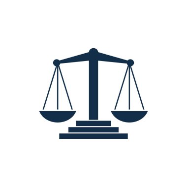 Adalet ölçekler düz simgesi, vektör çizim
