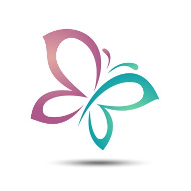 Butterfly logo design on white background, vector illustration clipart