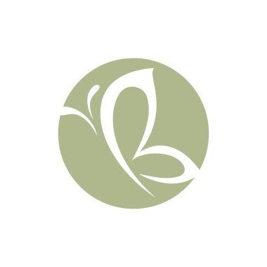 Kelebek simge vektör Logo şablonu