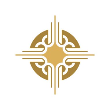 Altın kabile dekorasyon Logo şablonu