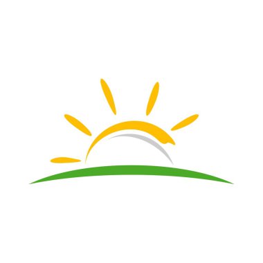 Sarı güneş Logo şablonu