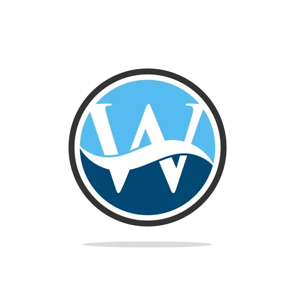 Brief Welle Logo Vorlage — Stockvektor