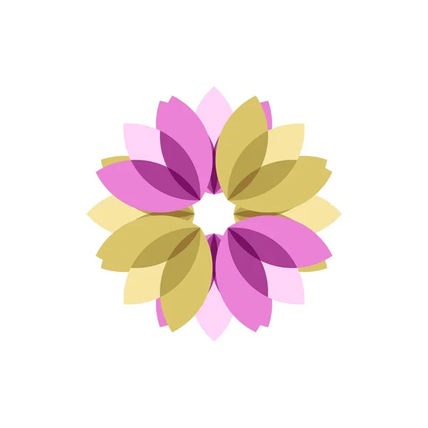 Logotipo Simple Tema Floral Sobre Fondo Blanco — Vector de stock