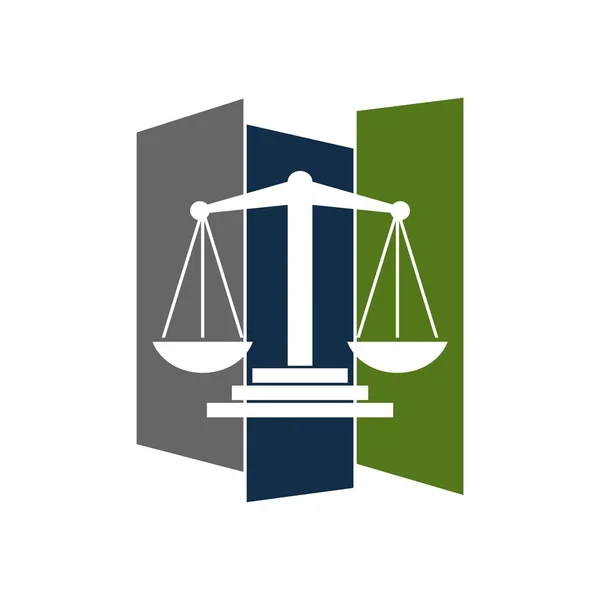 Rozsah Symbol Spravedlnosti Vektorové Logo Šablona — Stockový vektor