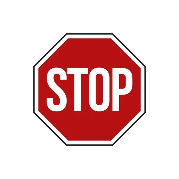 Straat Weg Teken Stopbord — Stockvector