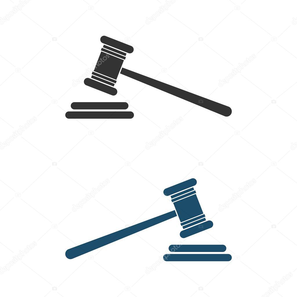 Gavel or Hammer of Auction Logo Template