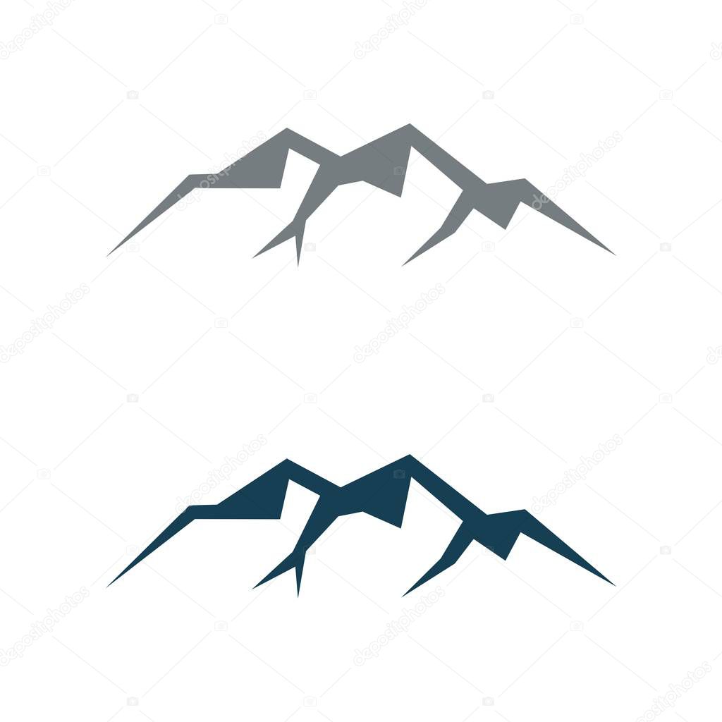 Mountain oriental signs on white background