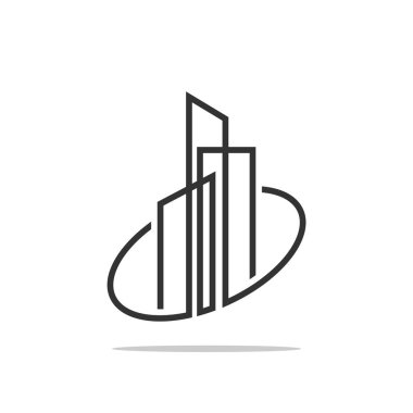 Line bina Emlak Logo şablonu