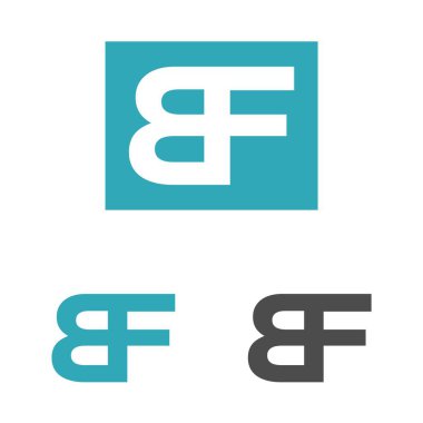 B F veya F B mektup Logo şablonu