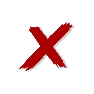 Kırmızı mektup Logo şablonu X