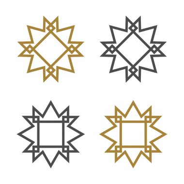 Soyut altın yıldız deseni Logo şablonu