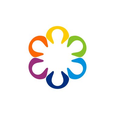 Beyaz arka plan üzerinde floral tema basit logo