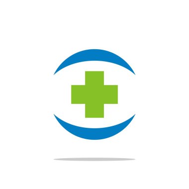 Sağlık çapraz ve daire Logo şablonu