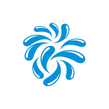 Mavi ıslak Splash su Logo şablonu