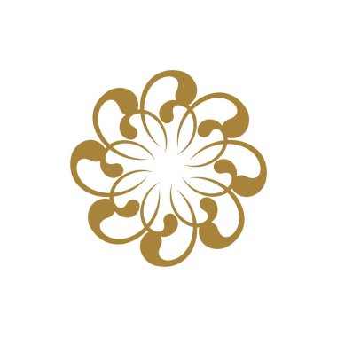 Beyaz arka plan üzerinde floral tema basit logo
