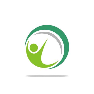 Beyaz arka plan üzerinde renkli soyut daire logo şablonu