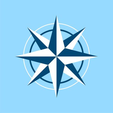 Mavi pusula gül Logo şablonu