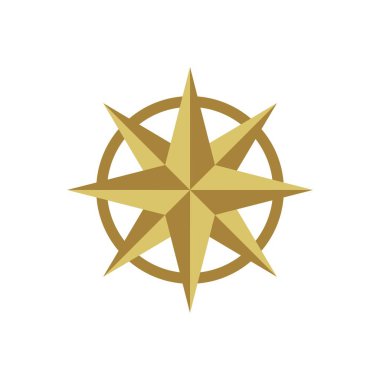 Altın Pusula gül Logo şablonu