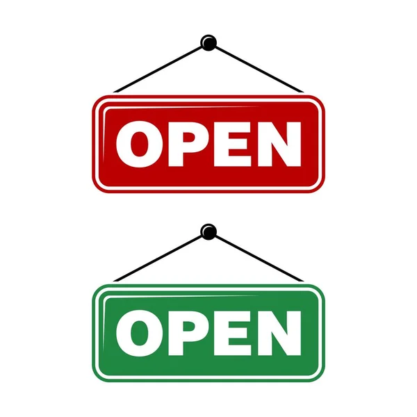 Open Signage Vector Sjabloon — Stockvector