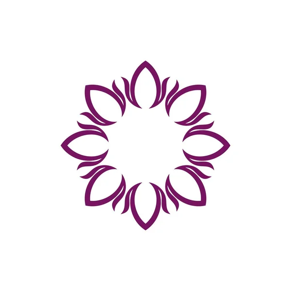 Logotipo Simple Tema Floral Sobre Fondo Blanco — Vector de stock