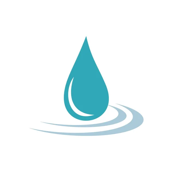 白い背景の上の水滴とフラット シンプルなロゴ — ストックベクタ