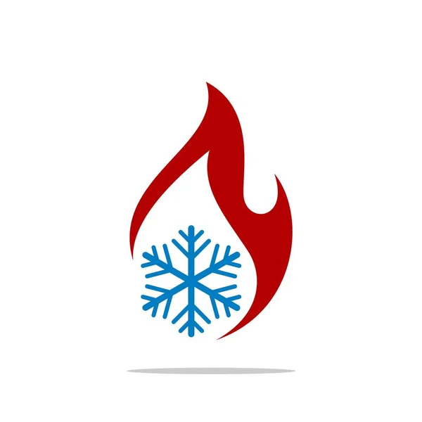 Horké Chladné Logo Šablona Hvac Logo Šablona — Stockový vektor