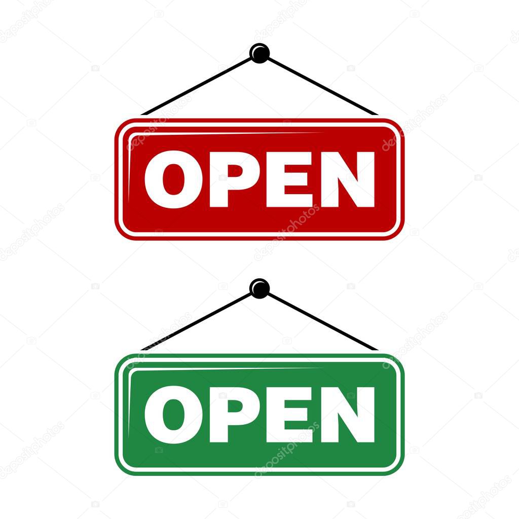 Open Signage Vector Template
