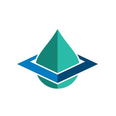 Beyaz arka plan üzerinde su damlası ile daire basit logo