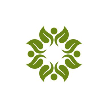 Beyaz arka plan üzerinde floral tema basit logo