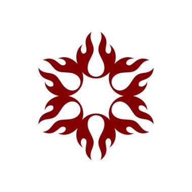 Yıldız çiçek süs işareti logo şablonu beyaz arka plan üzerinde