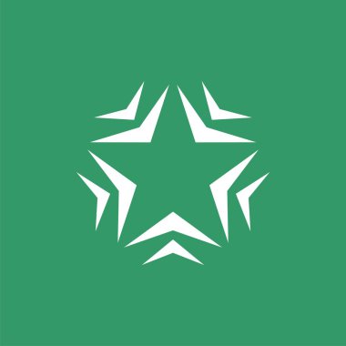 Yeşil zemin üzerine yaratıcı yıldız şekli logosu