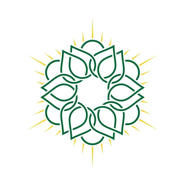 Απλό Λογότυπο Στο Floral Θέμα Λευκό Φόντο — Διανυσματικό Αρχείο