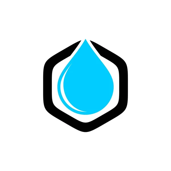 Плоский Простой Логотип Каплей Воды Белом Фоне — стоковый вектор