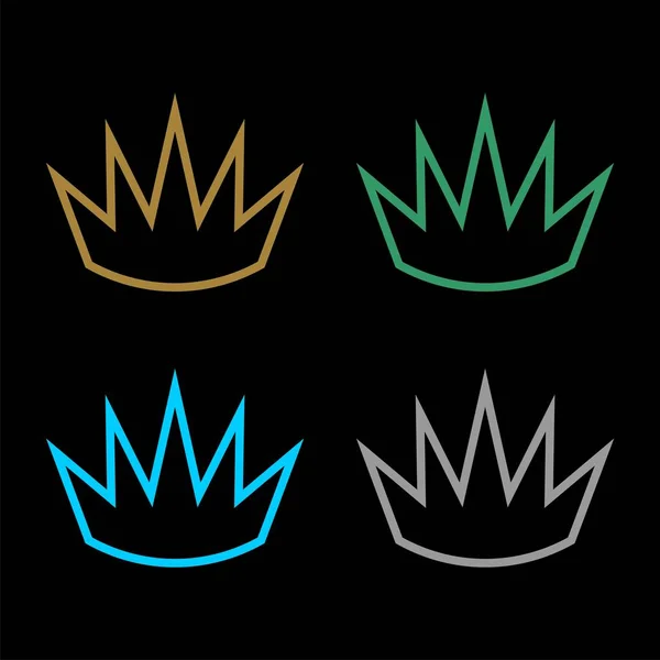 Modelo Logotipo Linha Crown —  Vetores de Stock