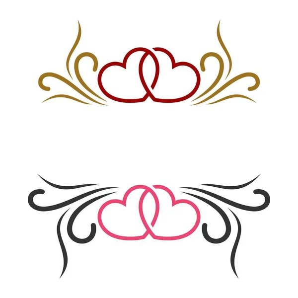 Liebe Wappen Logo Vorlage — Stockvektor