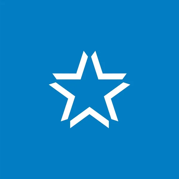 Logo Creativo Forma Estrella Sobre Fondo Azul — Vector de stock