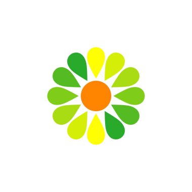 Beyaz arka plan üzerinde floral tema basit logo