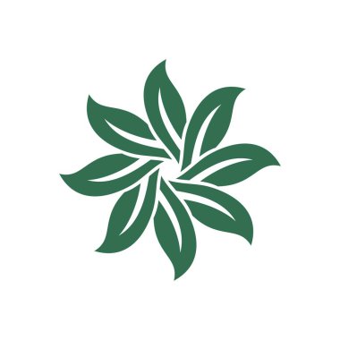 Beyaz arka plan üzerinde floral tema basit logo