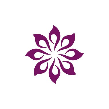 Beyaz arka plan üzerinde floral tema basit logo