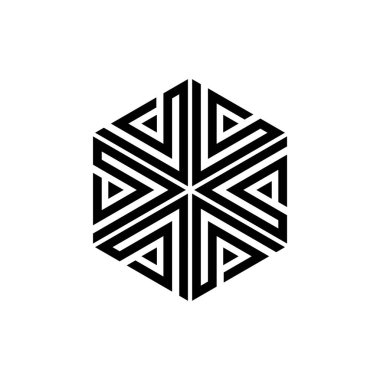 Altıgen şekil Celtic Tribal Logo şablonu