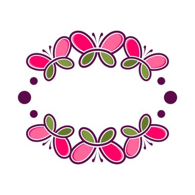 Kelebek simge vektör Logo şablonu