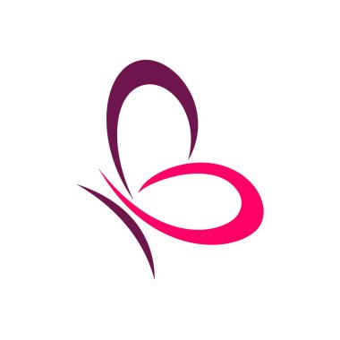 Kelebek simge vektör Logo şablonu