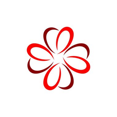 Beyaz arka plan üzerinde floral tema basit logo