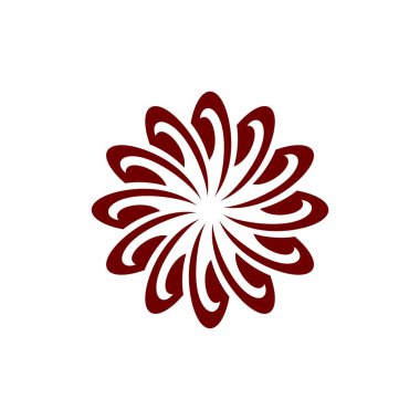 Beyaz arka plan üzerinde floral tema basit logo