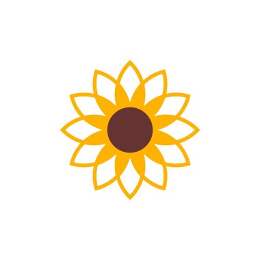 Beyaz arka plan üzerinde floral tema basit logo