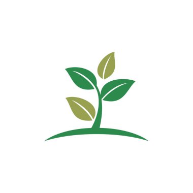 Beyaz arka plan üzerinde floral tema basit logo