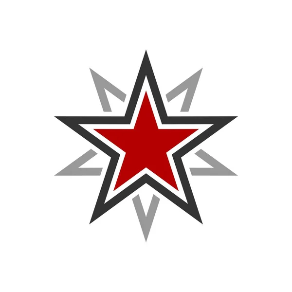 Logo Creativo Forma Estrella Sobre Fondo Blanco — Vector de stock