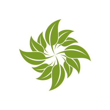 Beyaz arka plan üzerinde floral tema basit logo