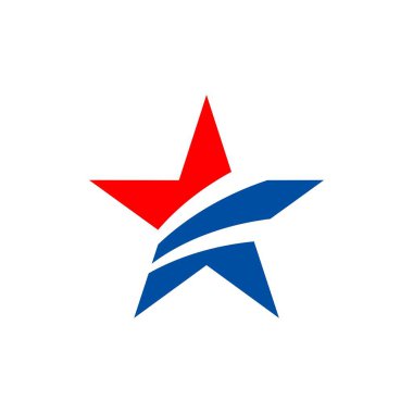 Beyaz arka plan üzerinde yaratıcı yıldız şekli logosu